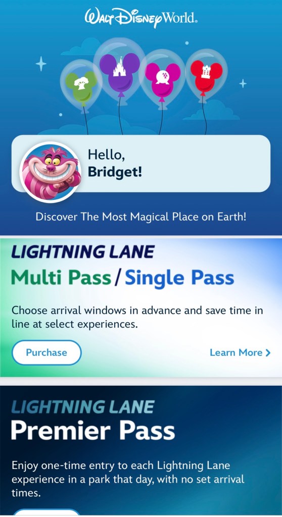 Use the MyDisneyExperience app