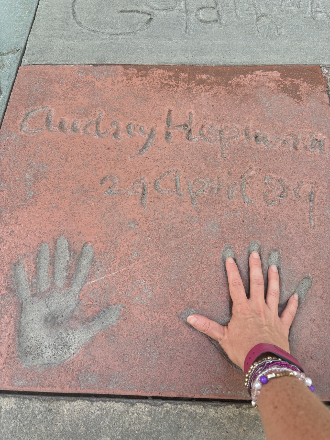 Audrey Hepburn's one-of-a-kind square outside the Chinese Theater at Disney's Hollywood Studios