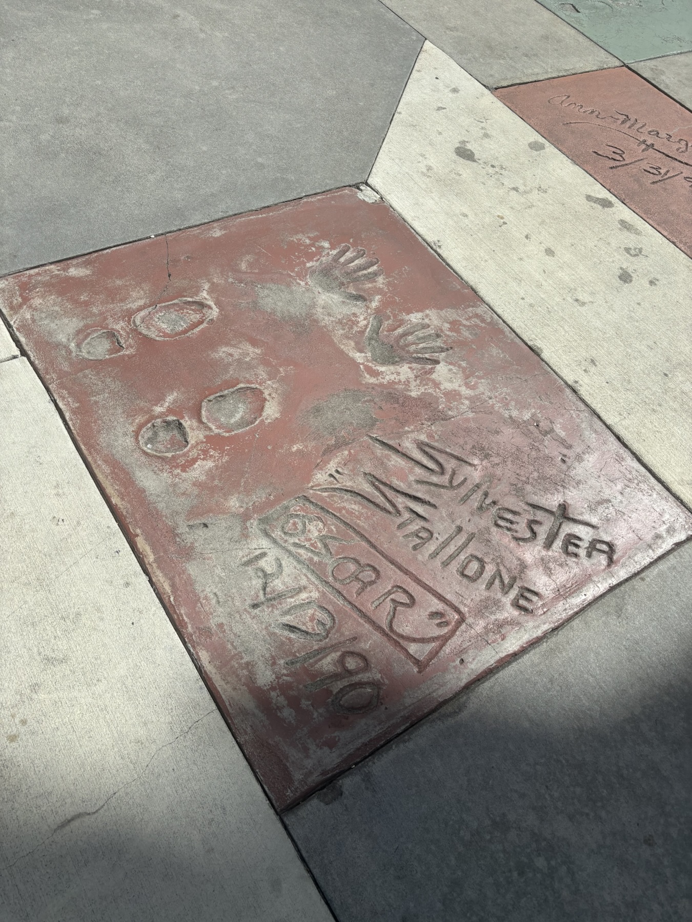 Sylvester Stallone's square outside the Chinese Theater at Disney's Hollywood Studios