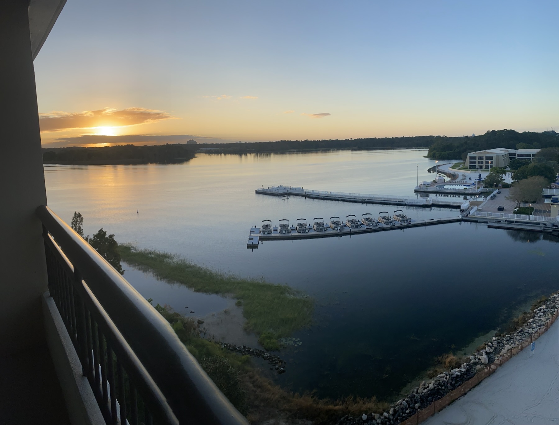 Sunrise over the Seven Seas Lagoon - Bay Lake Tower, Contemporary Resort