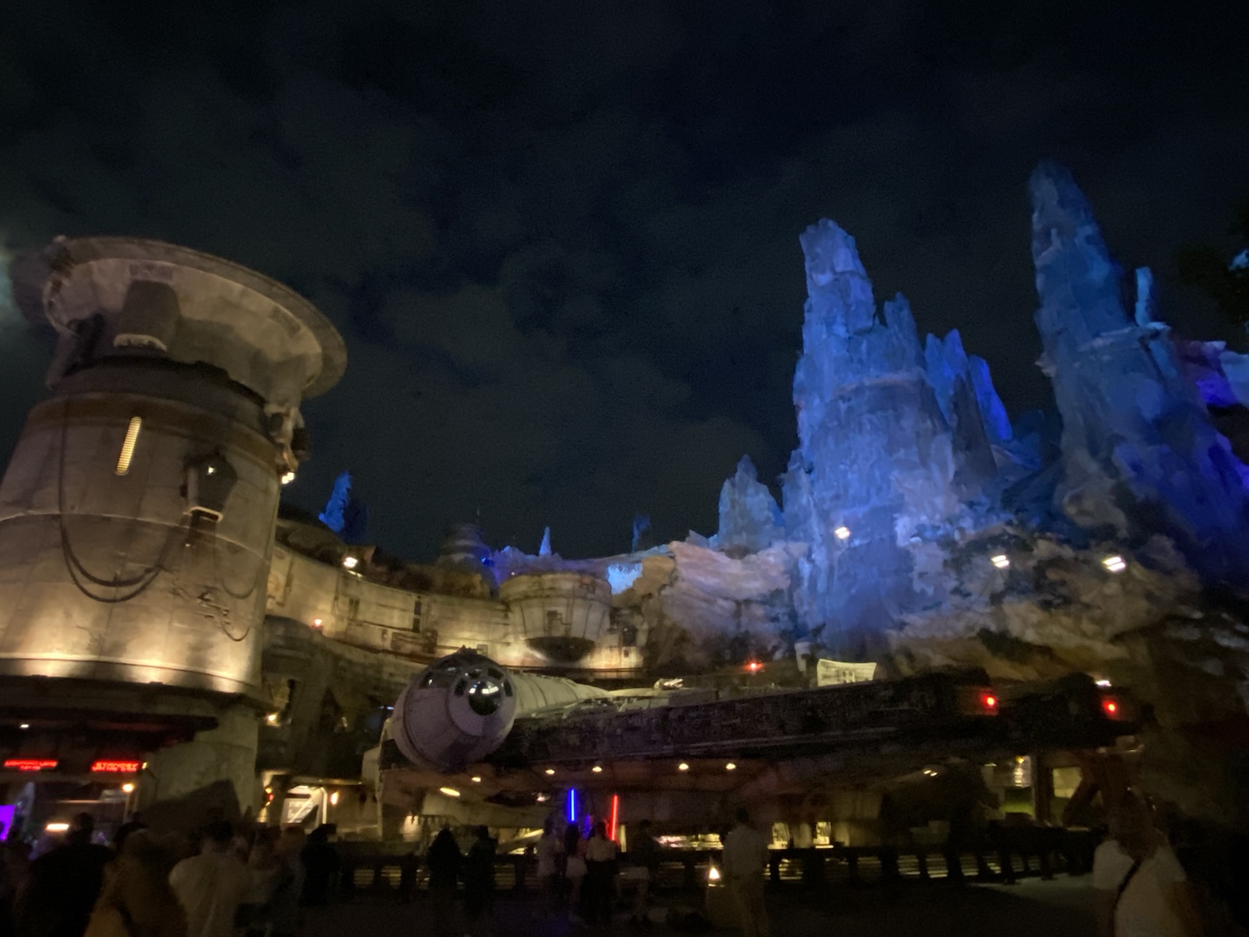 Star Wars Galaxy's Edge at night