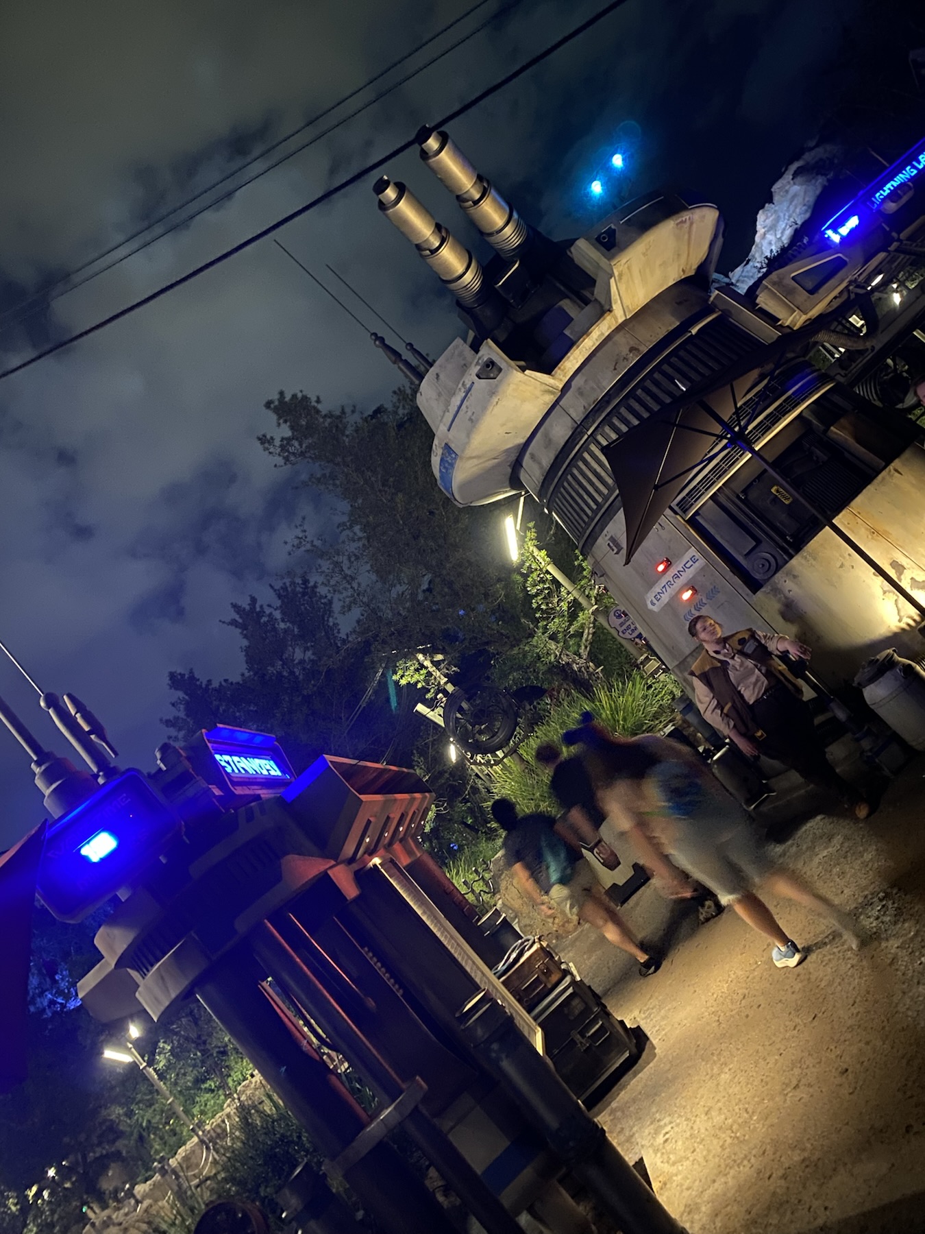 Star Wars Galaxy's Edge at night