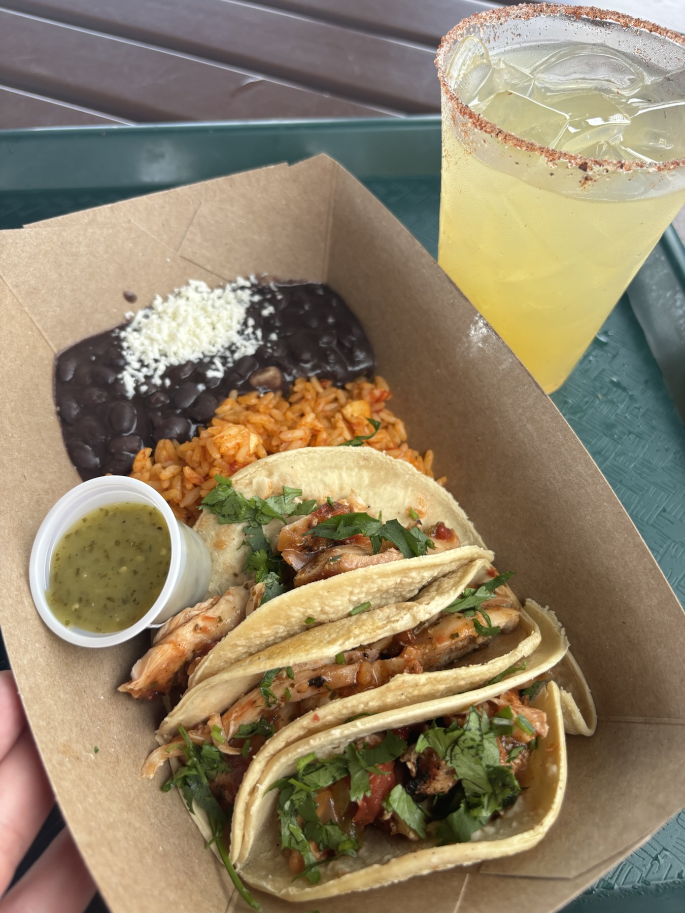 Taco Trio and a Classic Margarita from La Cantina de San Angel