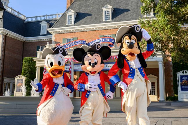 Mickey, Donald, and Goofy in their Patriotic Best