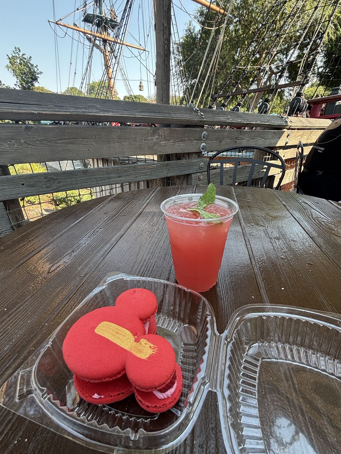 Passionfruit Mint Julep (2nd of 3 pictured) with Raspberry Mickey Macaron from Jolly Holiday Bakery