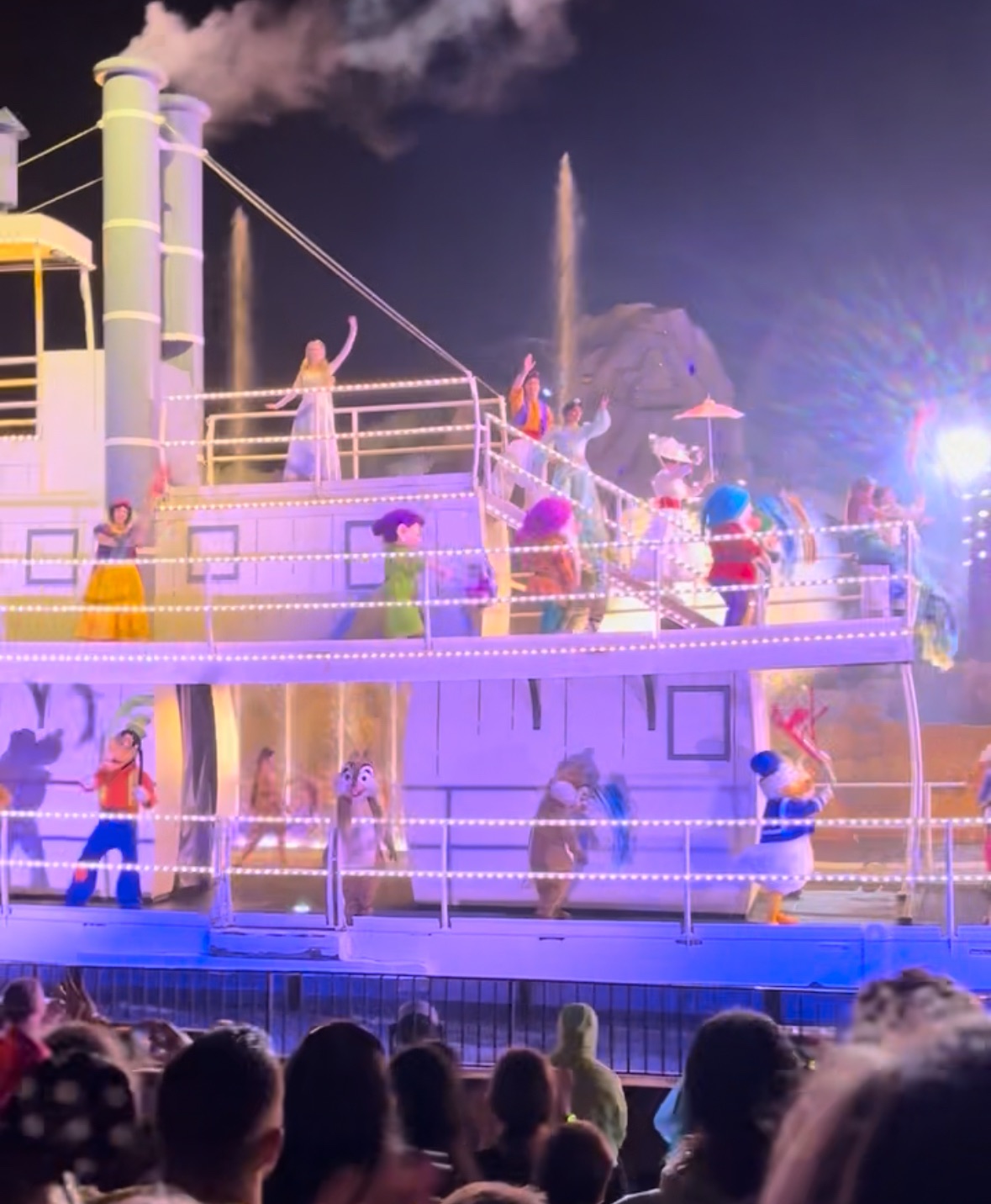Mary Poppins and others on Steamboat Willy's Finale