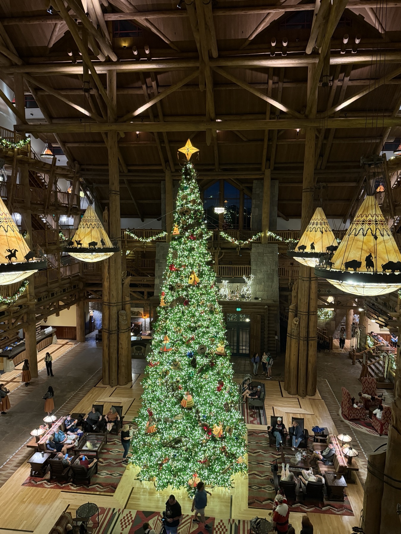 Christmas Tree in the Lobby at Wilderness Lodge