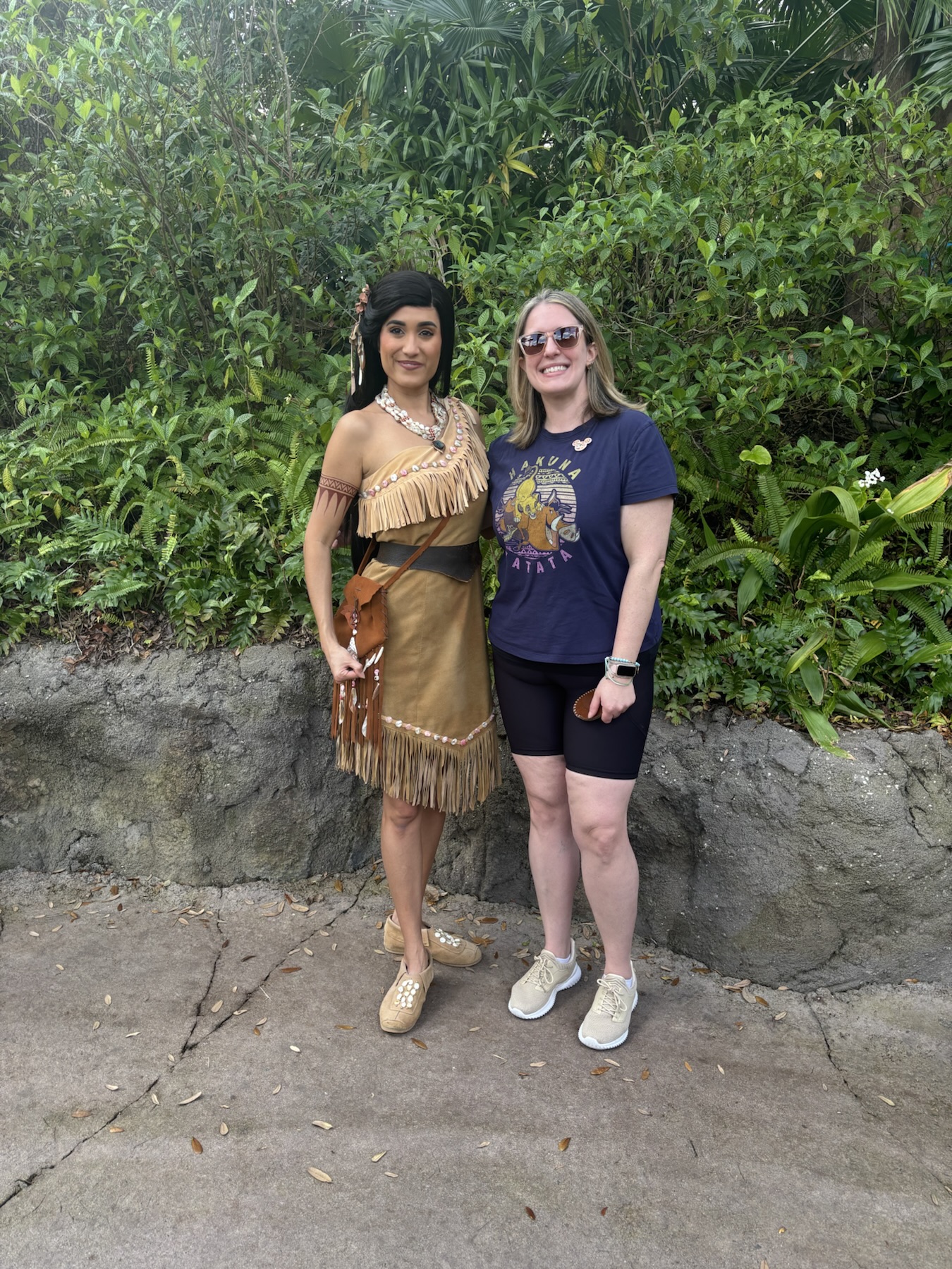 Showing Pocahontas my change purse from her movie, Animal Kingdom