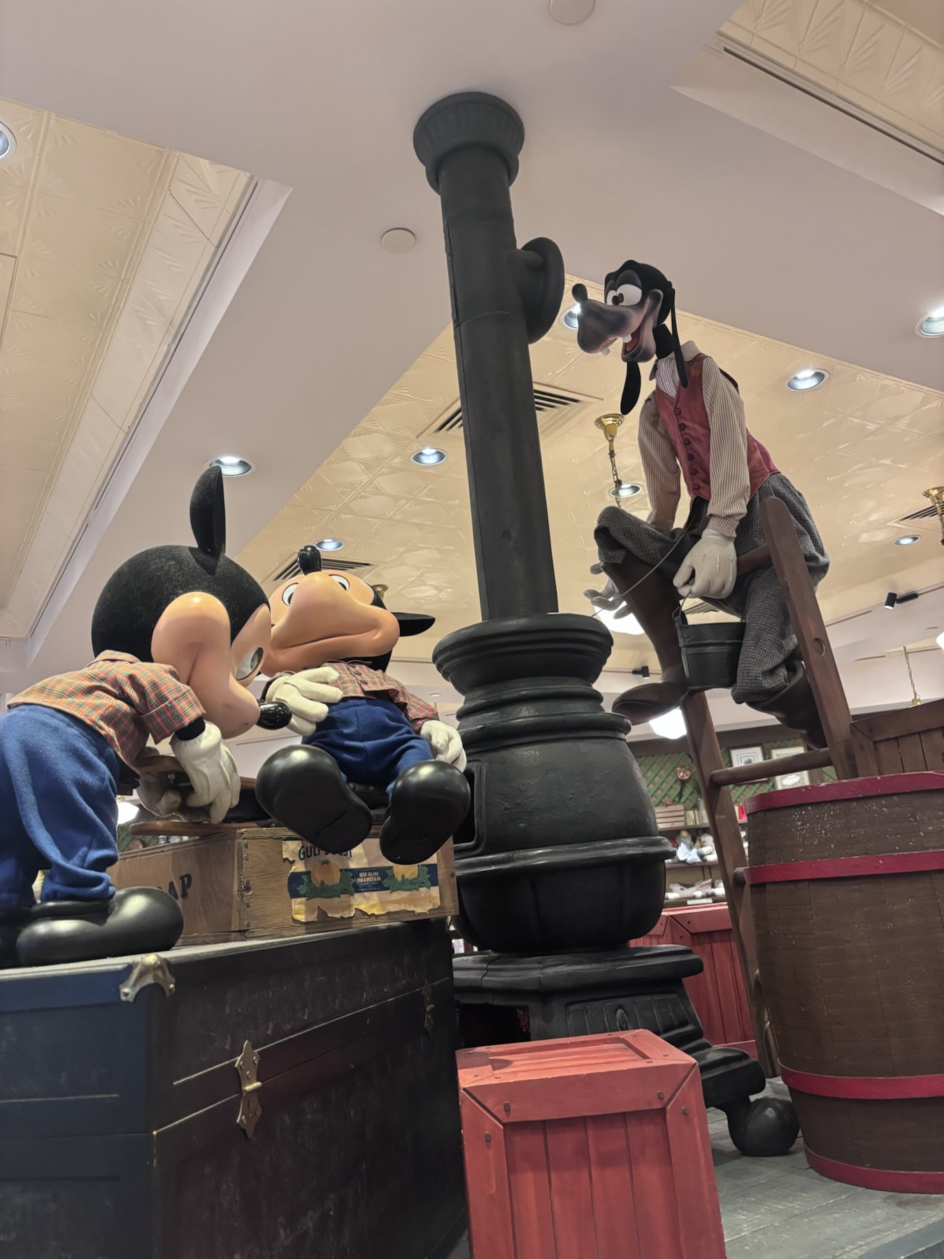 Mickey's Nephews with Goofy at Fulton's General Store