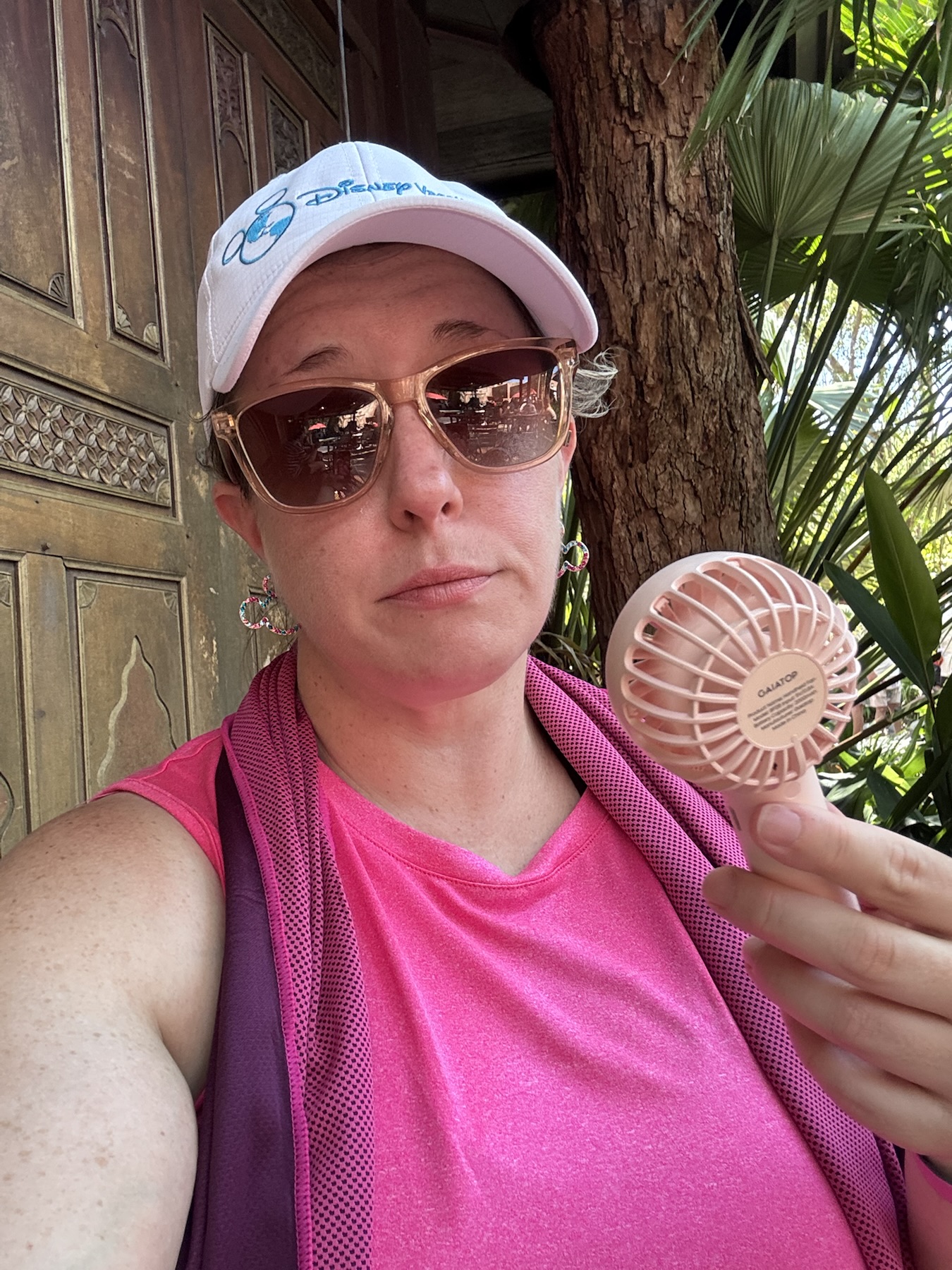 Hat, fan, cooling towel! 